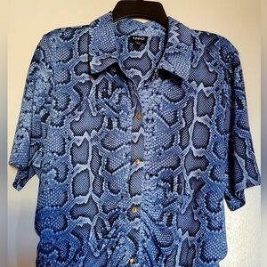 INC International Concepts New Blue Snake Print Midi Dress